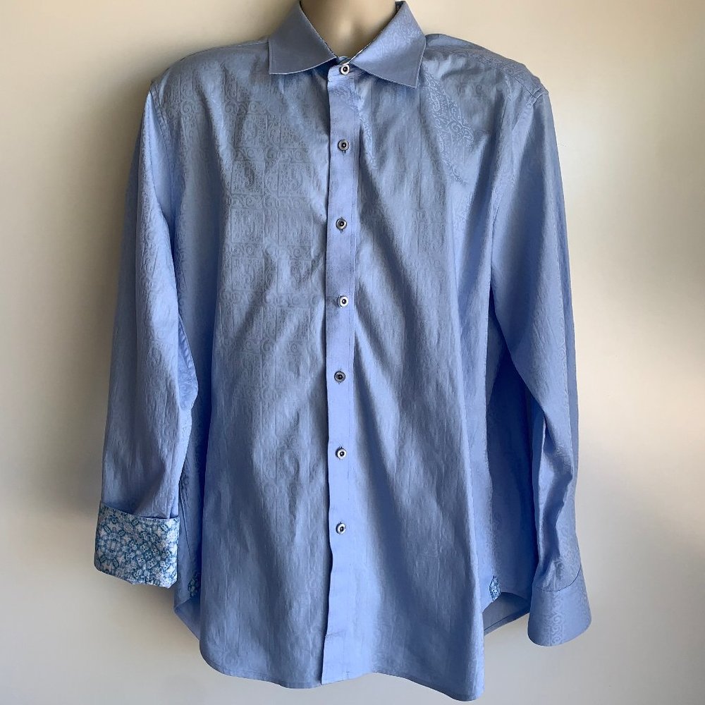 Robert Graham lue Flip Cuff Shirt‎ Men's XL